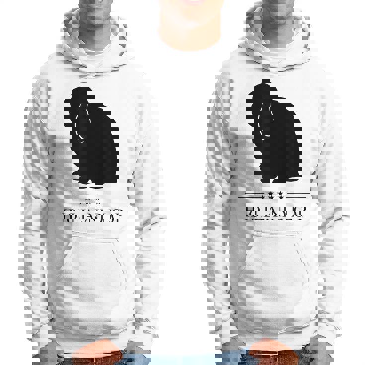 Holland Lop Rabbitブラックシルエット パーカー