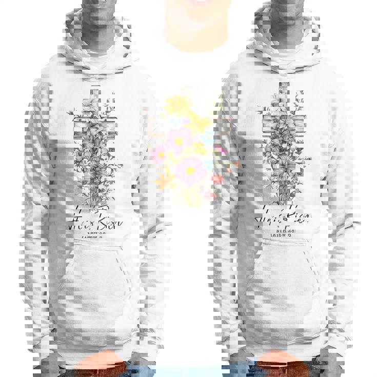 He Is Risen 花柄 十字架 春の花 イースター クリスチャ パーカー