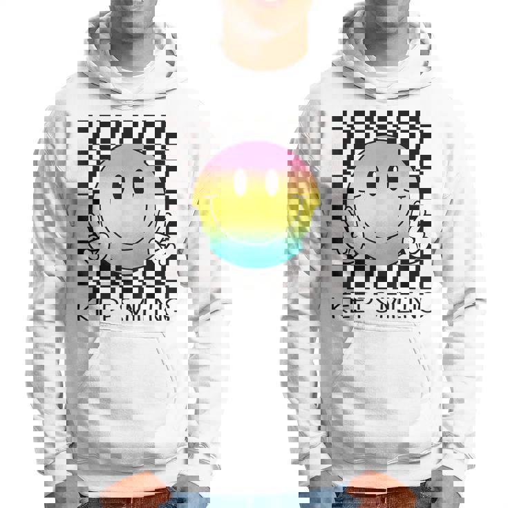 Keepmiling キュート 面白い ハッピー 平和 笑顔 ポジティブ パーカー