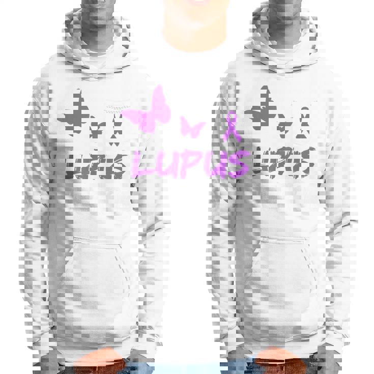 Lupus Warrior パープルバタフライ&リボン ポケット付き パーカー