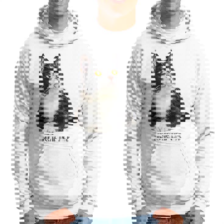 Mischief In Fur 猫写真 ハチワレ猫 黒白猫 猫好き ネタ 猫しもべ 猫飼い 猫依存症 パーカー