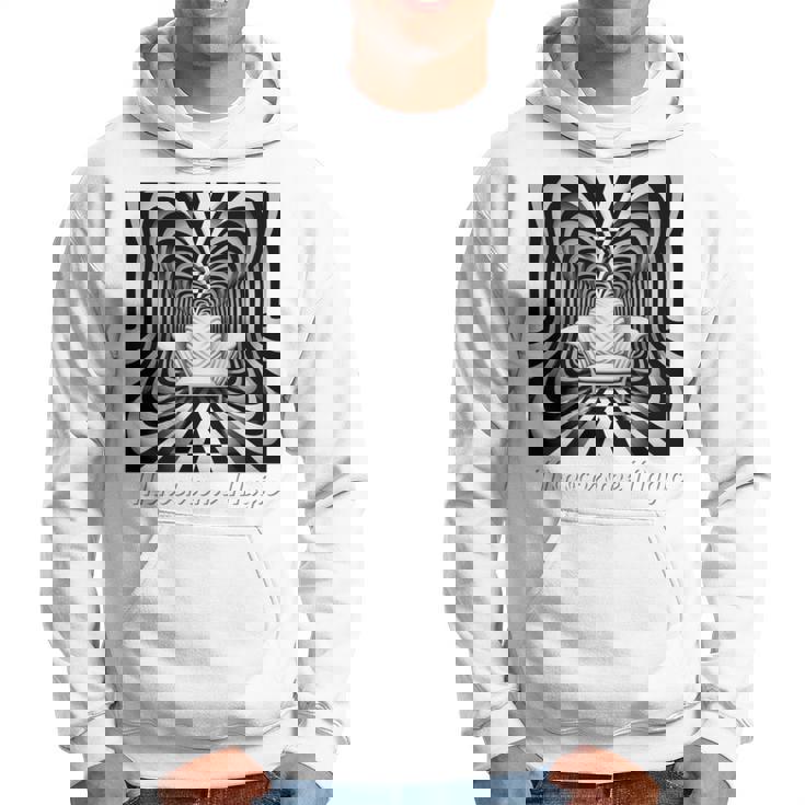 Monochrome Magic 幾何学トリックアート 長袖tシャツ パーカー