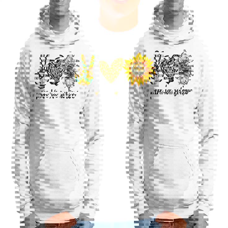 Peace Love サンシャイン ヒッピー ひまわり ヒマワリ 恋人へのギフト パーカー