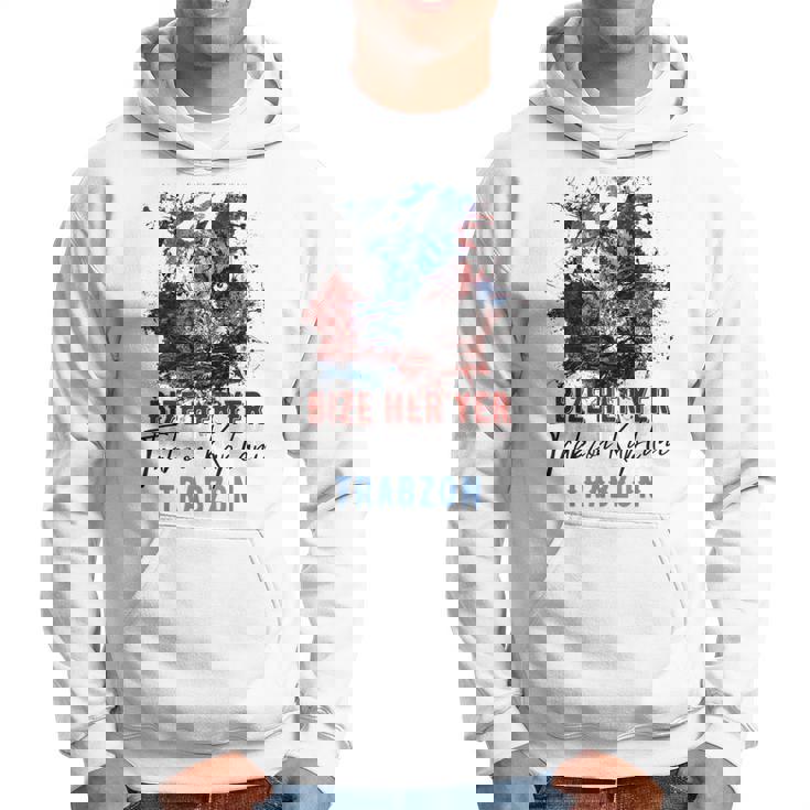 Trabzon 61 Bize Her Yer Trabzon ホワイトエディション パーカー