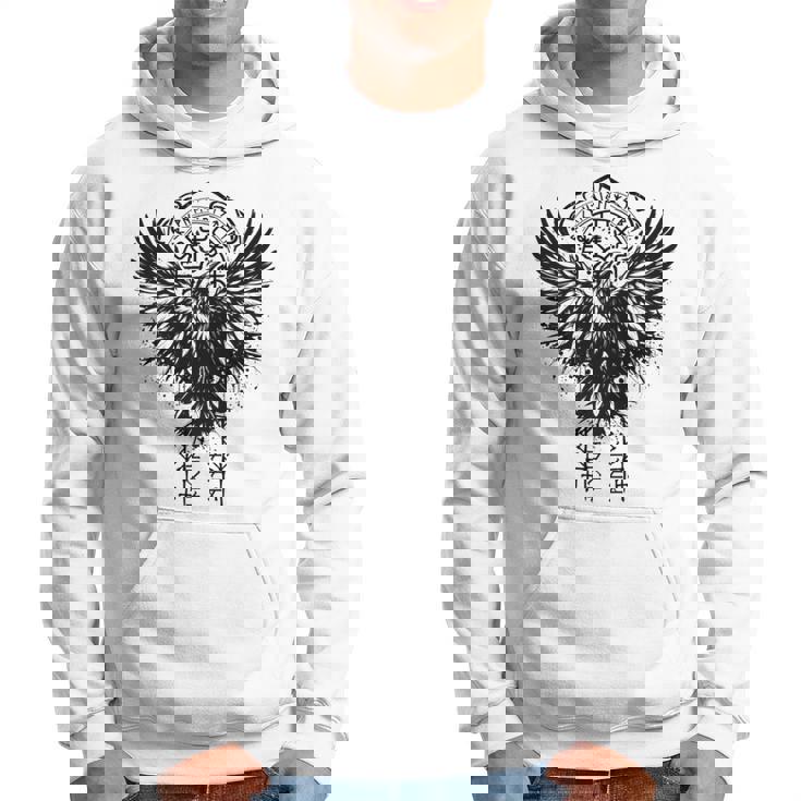 Walhalla Raven Odins ルーンズ ノルディック コンパス バイキング 長袖tシャツ パーカー