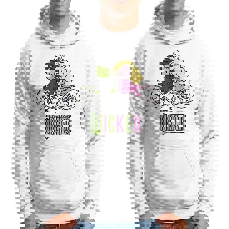 Wicked Elphaba & Glinda Together 遊び心のある漫画スタイル パーカー