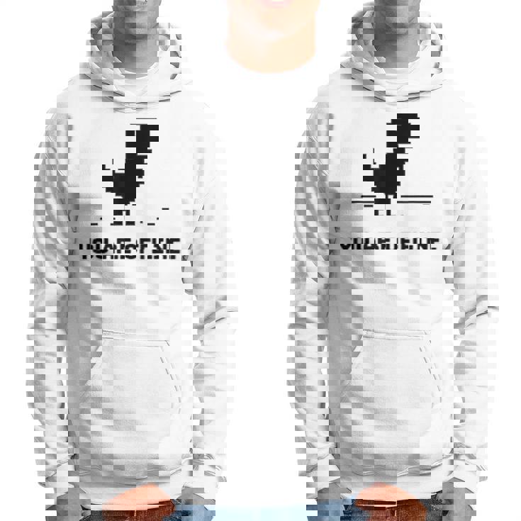 You Are Offline T-Rex 恐竜のラン ピクセルアート 恐竜ゲーム パーカー