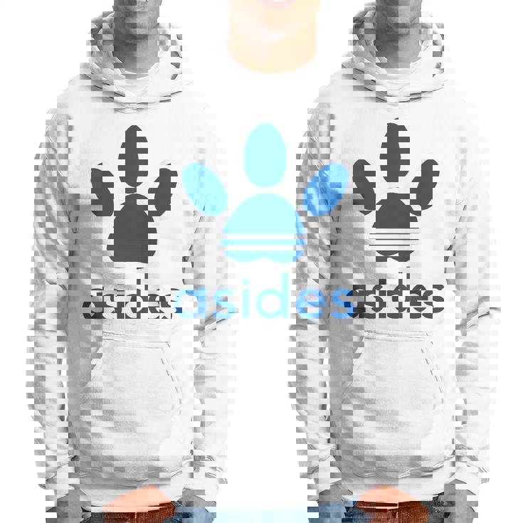 【バックプリント・背中側】Asides アシデス 足です。肉球です。【変なtシャツ屋】スポーツ ブランド パロディ 面白 パーカー