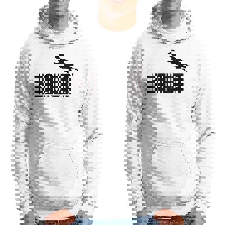 【バックプリント・背中側】Kawa カーワ《ブラック 黒》コツメカワウソ スポーツ ブランド パロディ 面白い かわいい パーカー