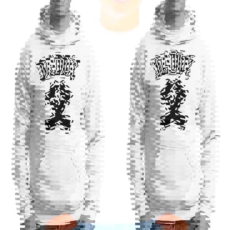 【バックプリント・背中側】お父さん Daddy 父親 パパ《チームユニフォーム風》父の日 面白い 長袖tシャツ パーカー