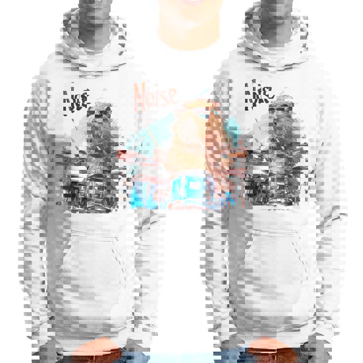 おかしなカピバラがドラムを奏でる パーカー