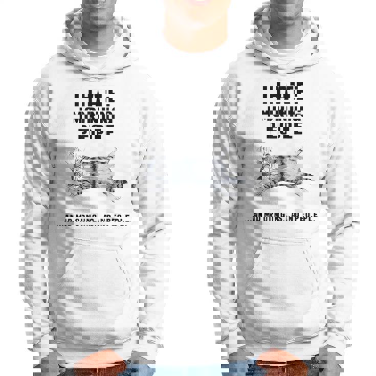 おかしな怠惰な猫 私は朝の人と朝と人が嫌いです パーカー