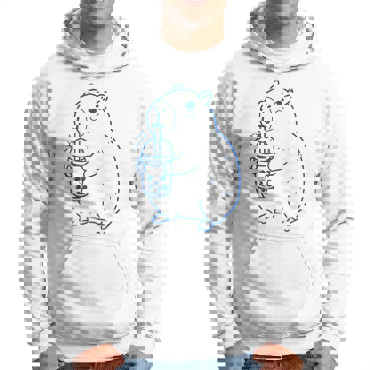 かわいい カピバラ ノベルティ グラフィック ボバティー ミルクセーキ ミルクティー パーカー