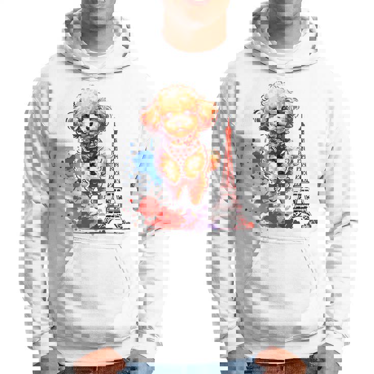 かわいい フランス パリ エッフェル塔 トイプードル パリ ジャンプ 子犬 パーカー