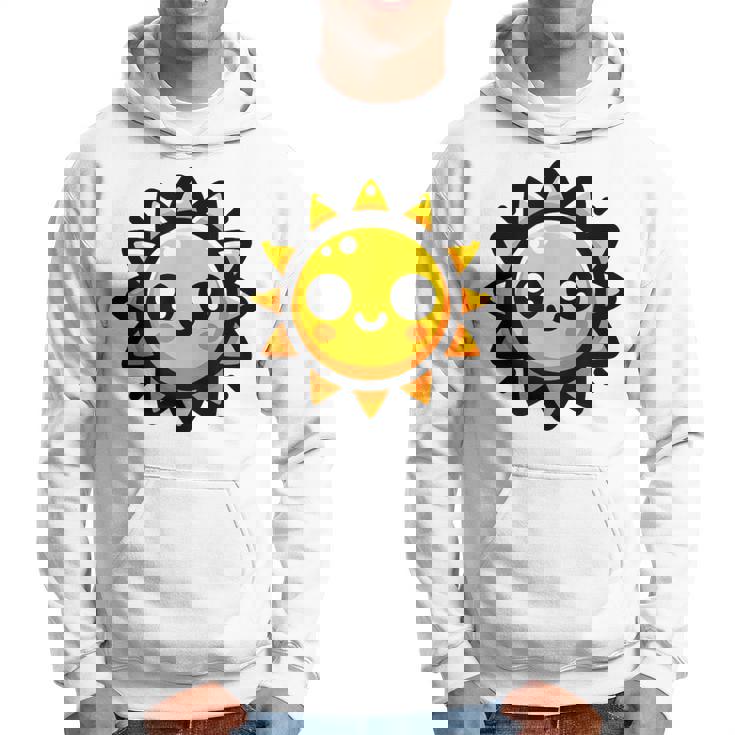 かわいい 漫画 太陽 放射 オレンジ イエロー 愛らしい パーカー