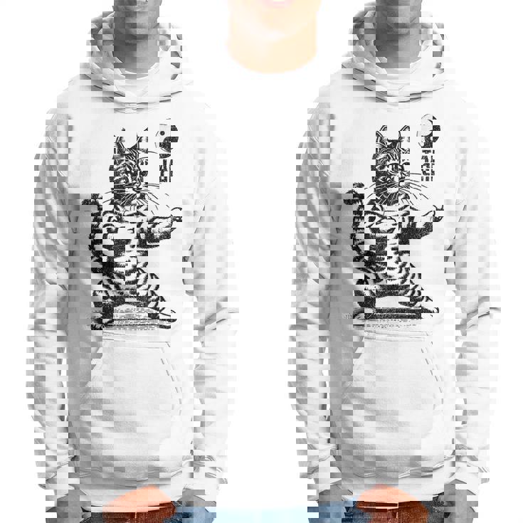 かわいい猫 太極拳 武道 陰陽 パーカー