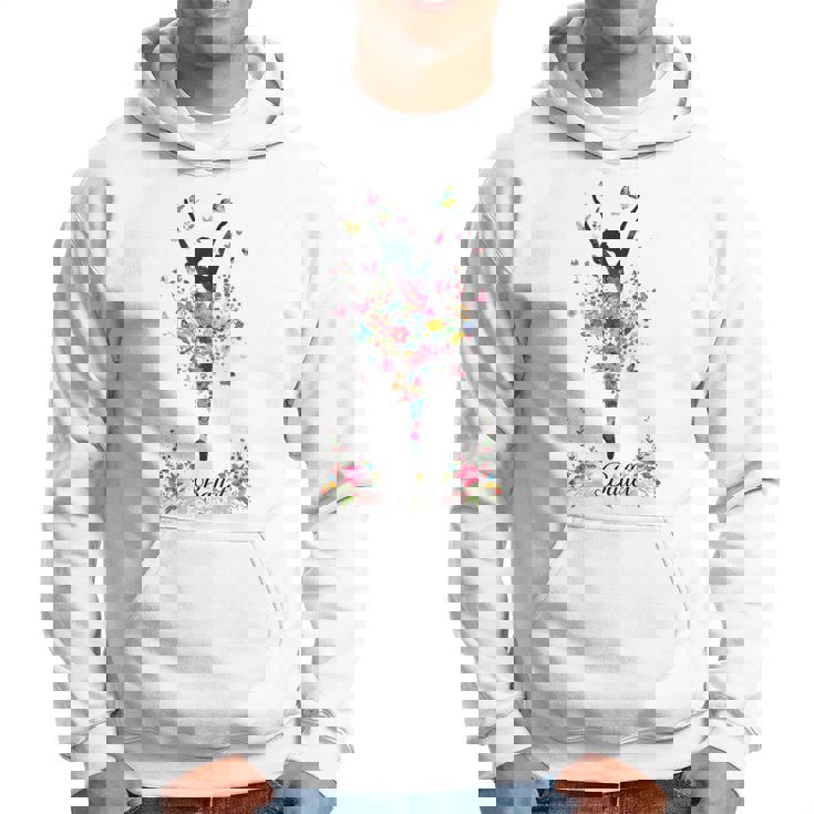 かわいい花柄バレリーナ 春の花 バレエダンサー パーカー