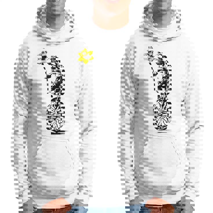 かわいい面白いカエルの一輪車 パーカー