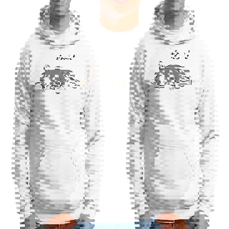 だらーんとくつろいでいる黒柴 柴犬のドット絵 長袖tシャツ パーカー