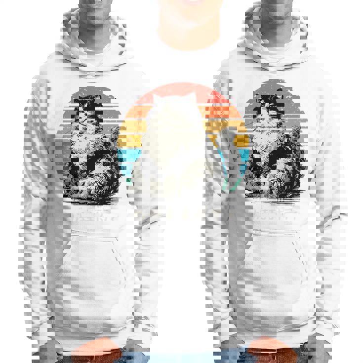 わがままボディ 猫 ねこ 太ったねこ ぽっちゃり ねこ好き かわいい おもしろ 面白い おもろい 手書き レトロ 長袖tシャツ パーカー