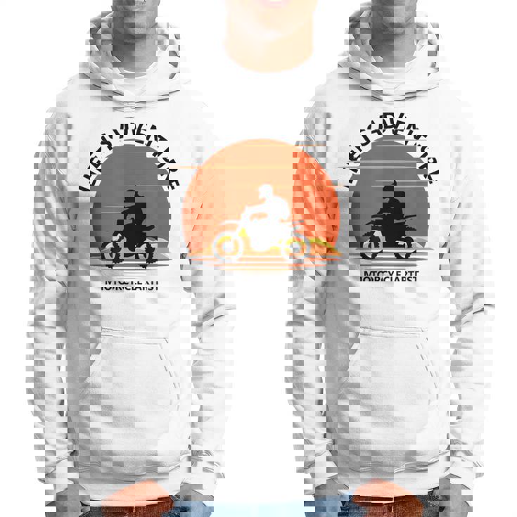 アドベンチャー バイク おもしろ ツーリング 人生は冒険だ オフロードバイクバイク イラスト パーカー