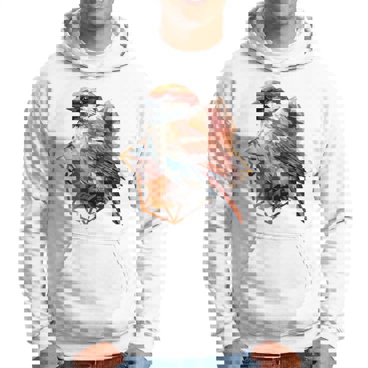 アメリカンツリー スズメ 鳥 幾何学模様 パッテンアート かわいい鳥 ロー パーカー