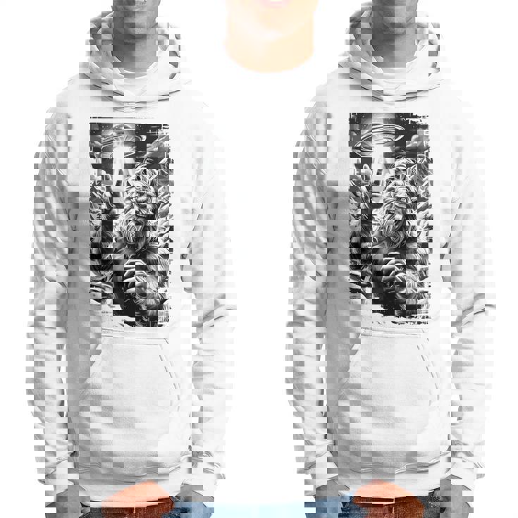 イエティ Ufo 平和 クリプティッド ユーモア マウンテン遭遇 長袖tシャツ パーカー