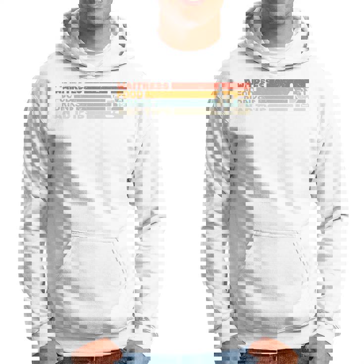 ウェイトレス 食べ物 飲み物とヒント レトロ ウェイティングスタッフ ウェイター 長袖tシャツ パーカー