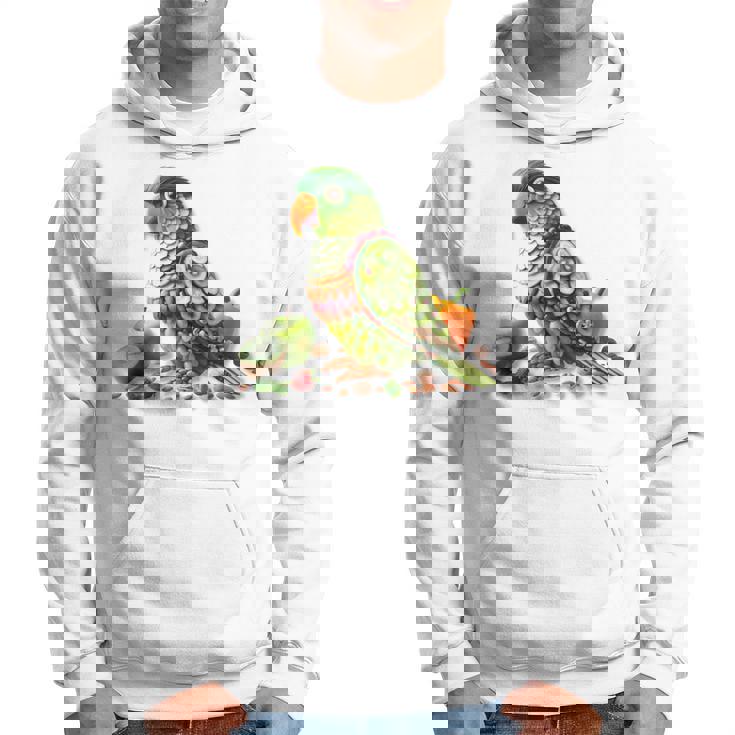 ウロコインコ フルーツアート トロピカル キウイ りんご ナッツ パーカー