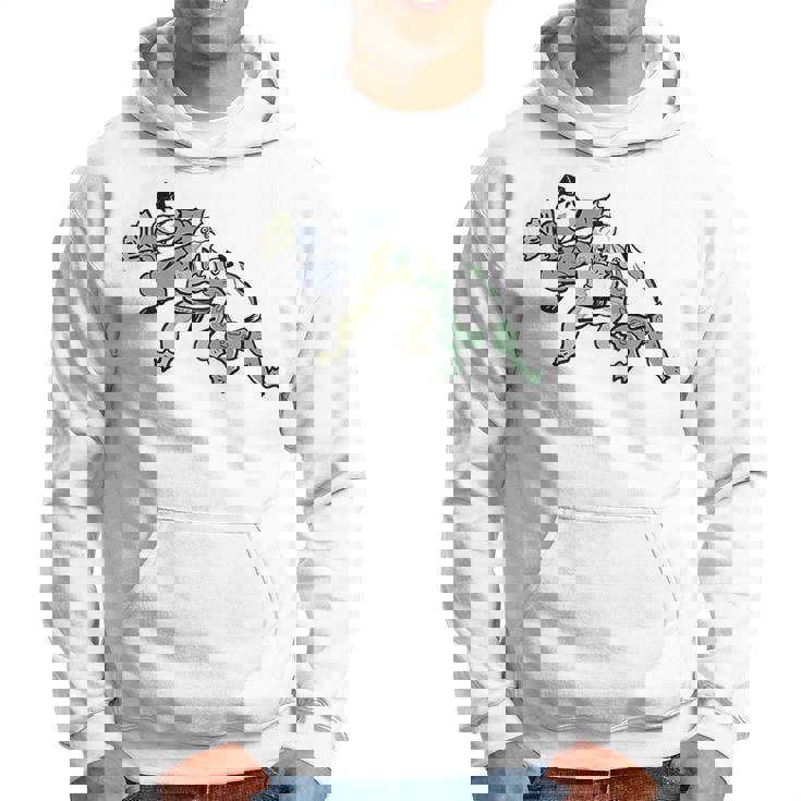 カエル 相撲 伝統 浮世絵 のようなカエルイラスト かわいい 渋かっこいい ワンポイント パーカー