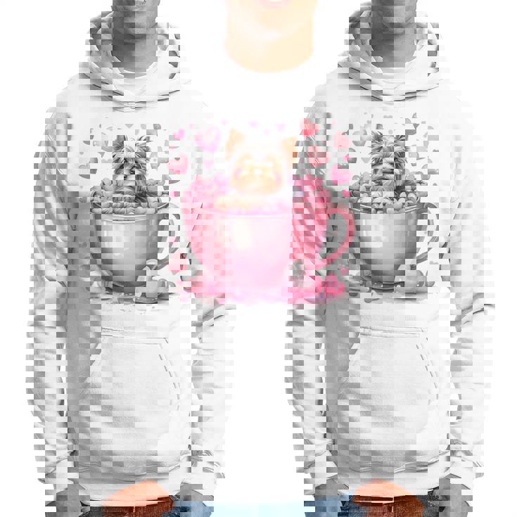 カップに入った子犬 長袖tシャツ パーカー