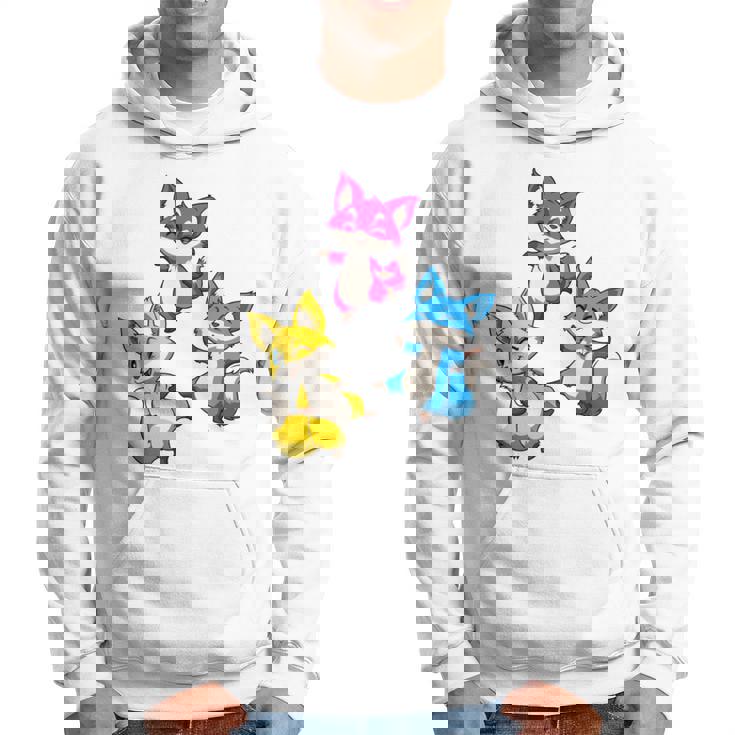 カワイイ・パンセクシュアル・プライド・フォックス 長袖tシャツ パーカー