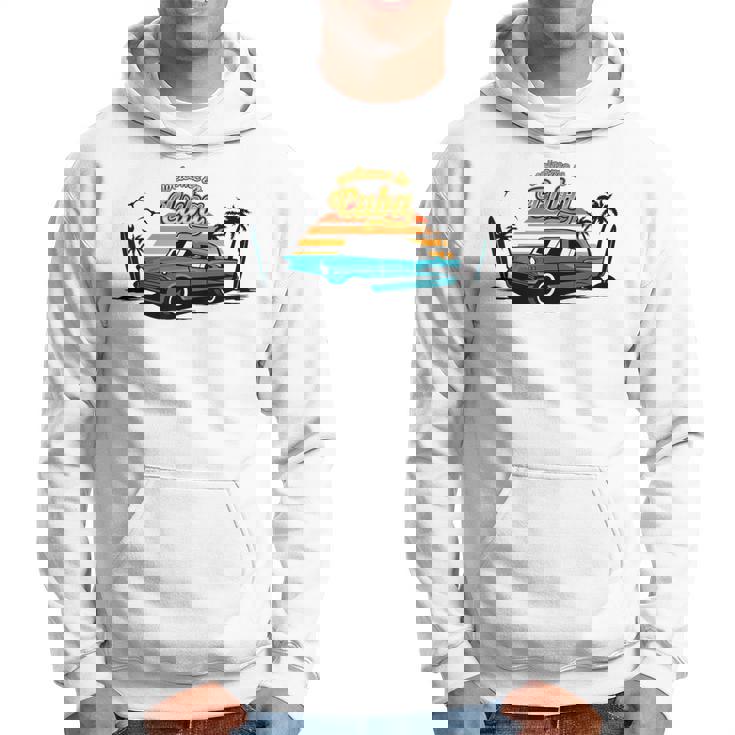 キューバ ヴィンテージカー ラム酒 葉巻 ビーチ 夕日 サーフボード ヤシの木 ハバナ ギフト お土産 太陽 カリブ海 パーカー