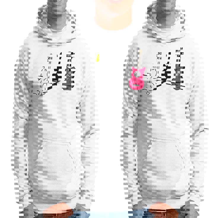 ギターの影を作る猫デザイン パーカー