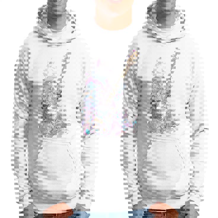 ギターを弾く猫 ネコ おもしろ かわいい ロック おしゃれ パーカー