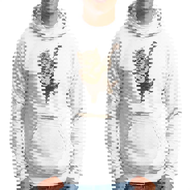 ギターを弾く面白い猫 面白いギター猫 パーカー