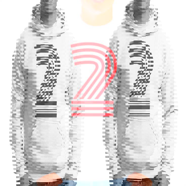 クールなレトロなレタリングジャージ、背番号2 Two Dos パーカー