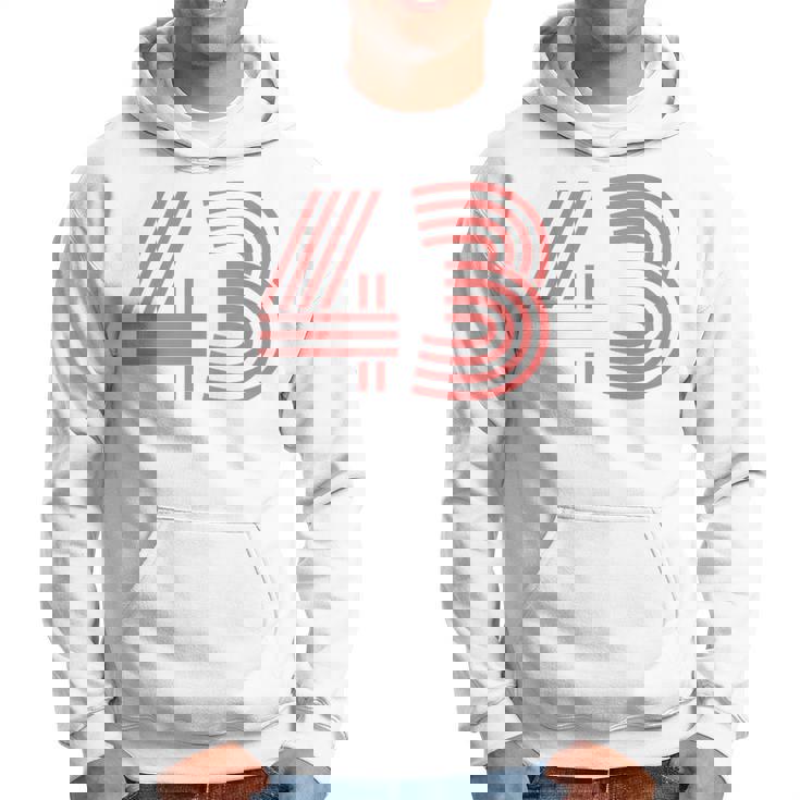 クールなレトロなレタリングジャージ、背番号43 Fourtythree パーカー