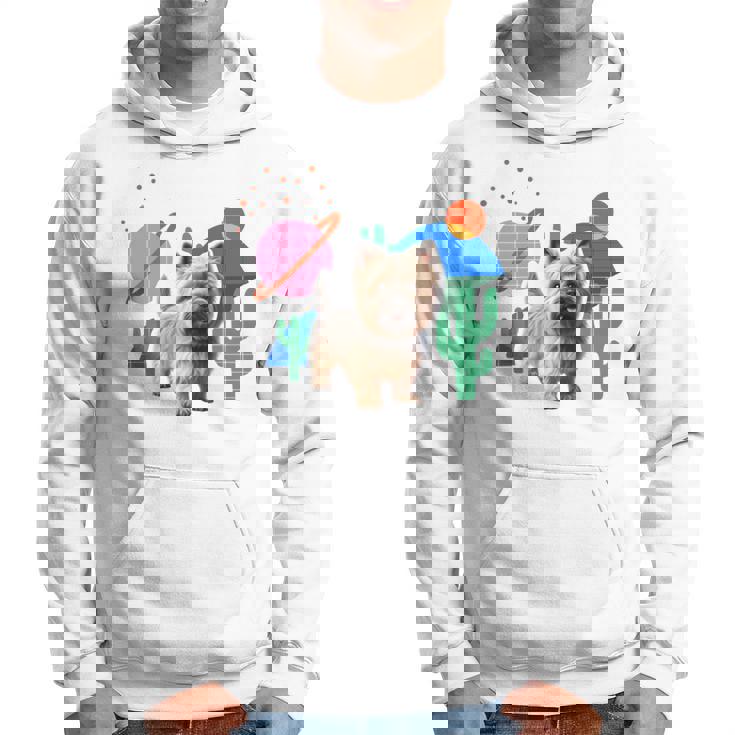 ケアンテリア デザートデザイン犬 長袖tシャツ パーカー