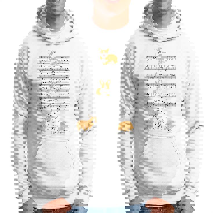 コーギー 犬 音符 音符 ミュージシャン かわいい コーギー 犬 パーカー