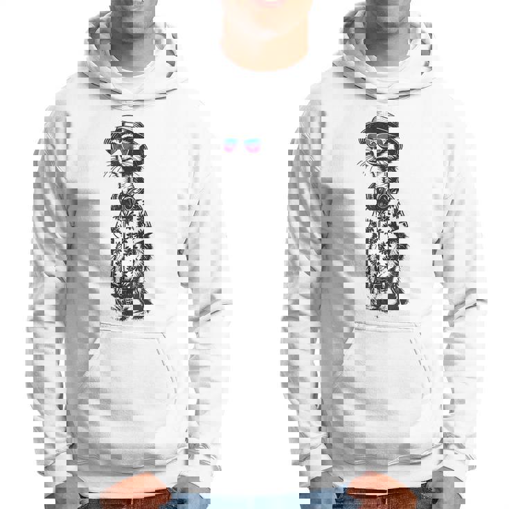 サングラスとヘッドフォンをしたミーアキャット パーカー