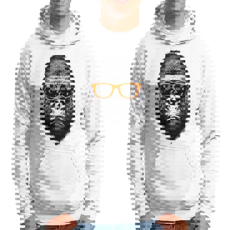 サングラスをかけたクールなゴリラグラフィックアート 長袖tシャツ パーカー