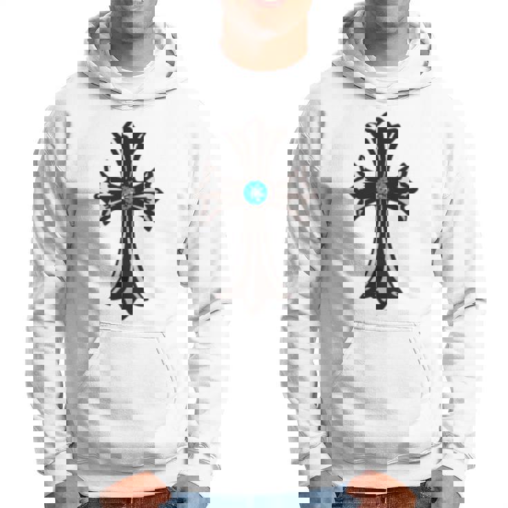 シルバークロス ブルーダイヤ 長袖tシャツ パーカー