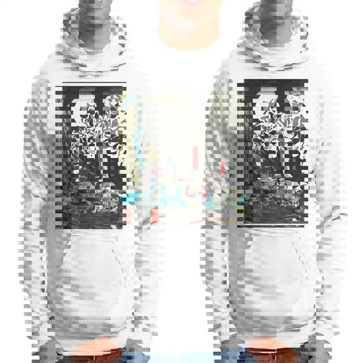 スケルトン 妖怪 歌川 国芳 日本美術 ハロウィン 相馬の古内裏 善知安方忠義伝 バックプリント パーカー