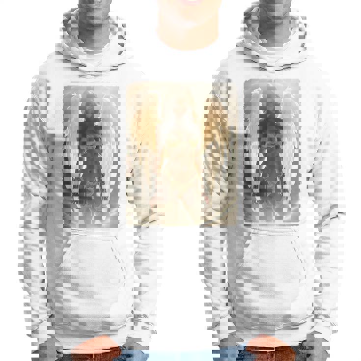 セクシーガールグラフィックtシャツ セクシーなブルネットエンジェルピンナップバックプリント パーカー