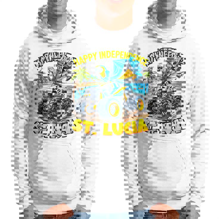 セントルシア 独立 モンスタートラックフラッグ キッズ ガールズ ティーン パーカー