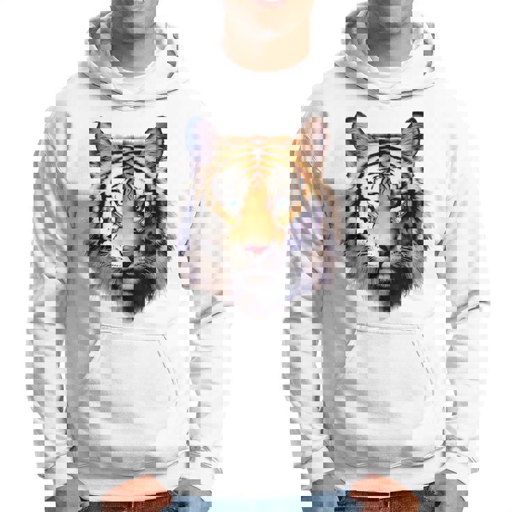 タイガー アニマル プリント グラフィック デッサン アートワーク フェイス トラ パーカー