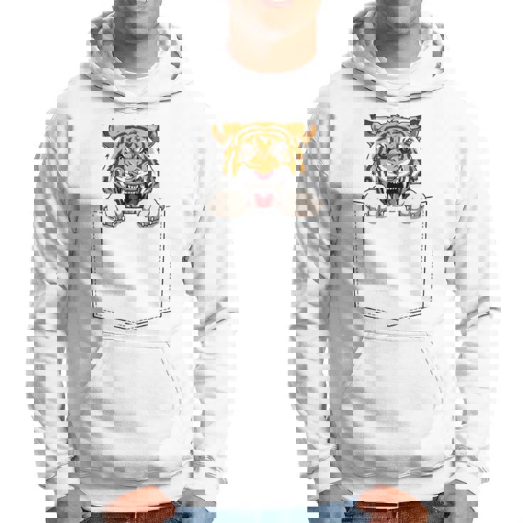 タイガー ポケットに入ったトラ 覗き見虎 長袖tシャツ パーカー