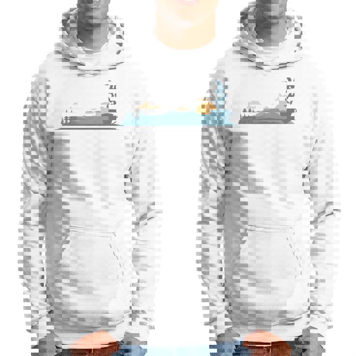 ティーカップのシルエットと黄昏のシーン 長袖tシャツ パーカー