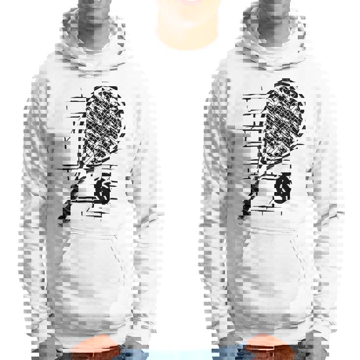 テニスラケット ボール シルエット 面白い スポーツ選手 コーチファン パーカー